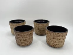 Keramik Blumentöpfe im Stil von Sgrafo, Deutschland, 1960er, 4er Set