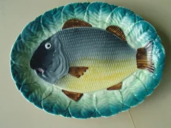 Keramik Fisch Servierset, 1960er, 9er Set