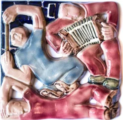 Keramik Flachrelief von Rene Boschman für Coceram