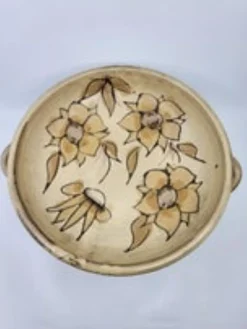 Keramikschale mit Blumendekor von Vallauris, Frankreich, 1960