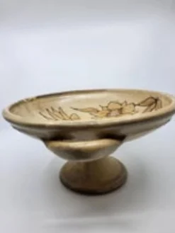 Keramikschale mit Blumendekor von Vallauris, Frankreich, 1960