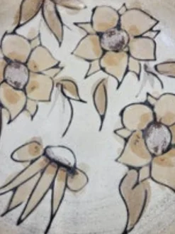 Keramikschale mit Blumendekor von Vallauris, Frankreich, 1960