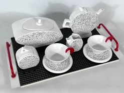 Keramik Teeservice von MAS, Italien, 1980er, 10er Set