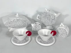 Keramik Teeservice von MAS, Italien, 1980er, 10er Set