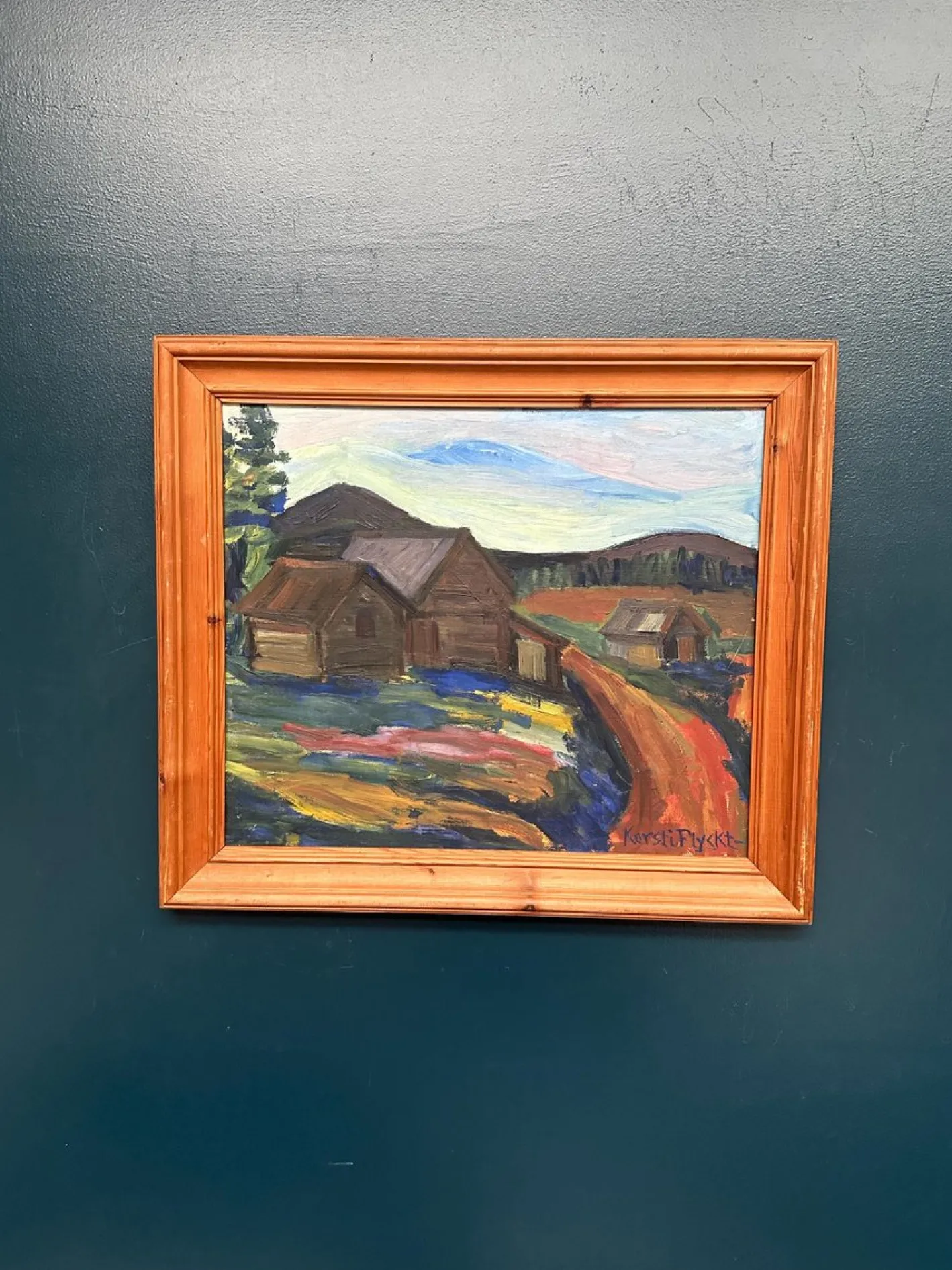 Kersti Flyck, Berglandschaft, 1960er, Öl auf Holz, gerahmt
