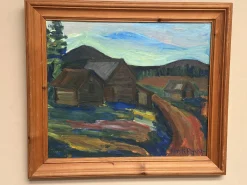 Kersti Flyck, Berglandschaft, 1960er, Öl auf Holz, gerahmt