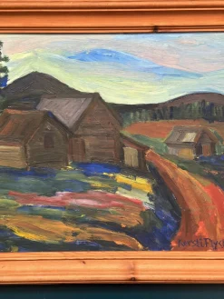 Kersti Flyck, Berglandschaft, 1960er, Öl auf Holz, gerahmt