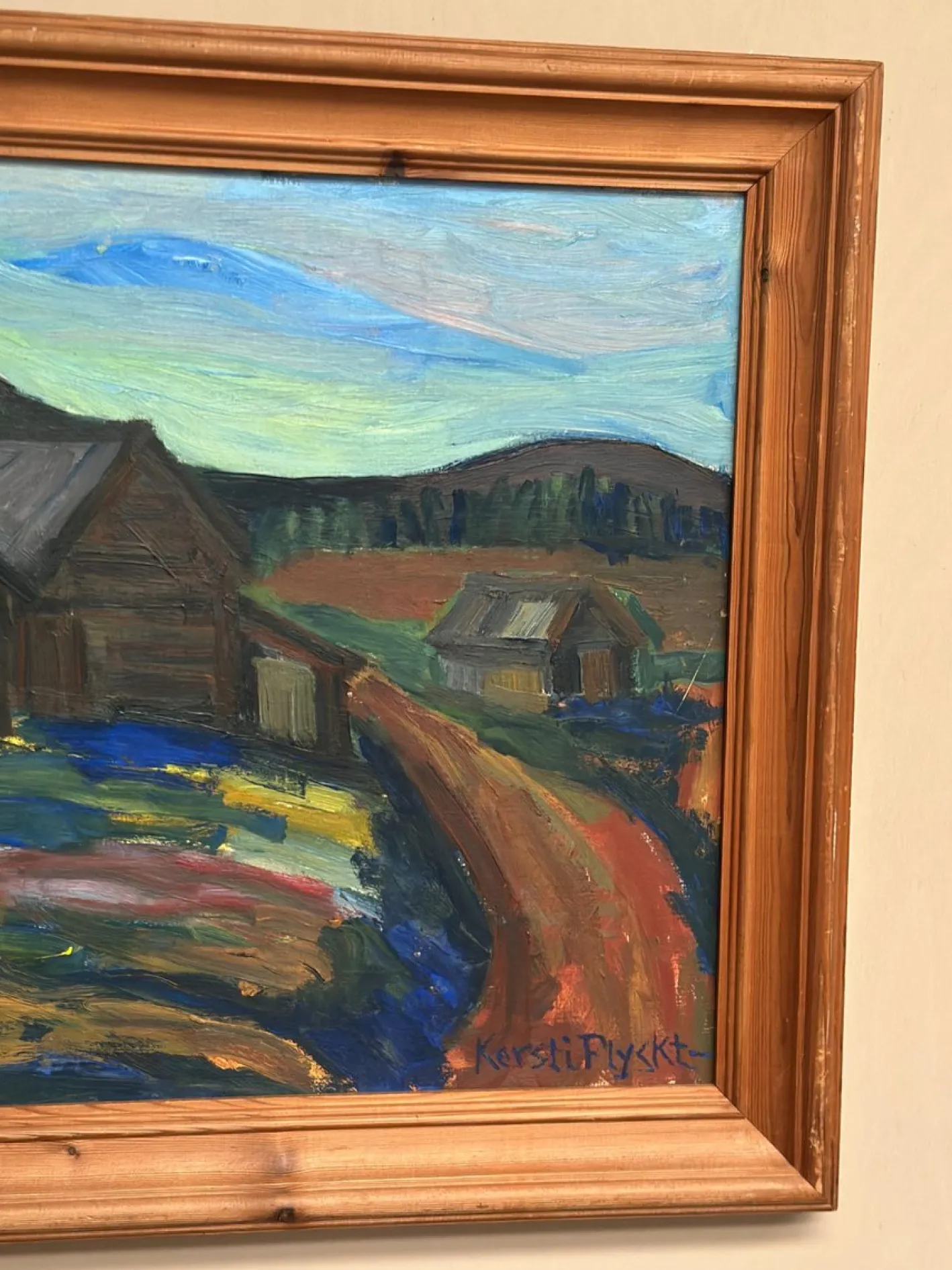 Kersti Flyck, Berglandschaft, 1960er, Öl auf Holz, gerahmt