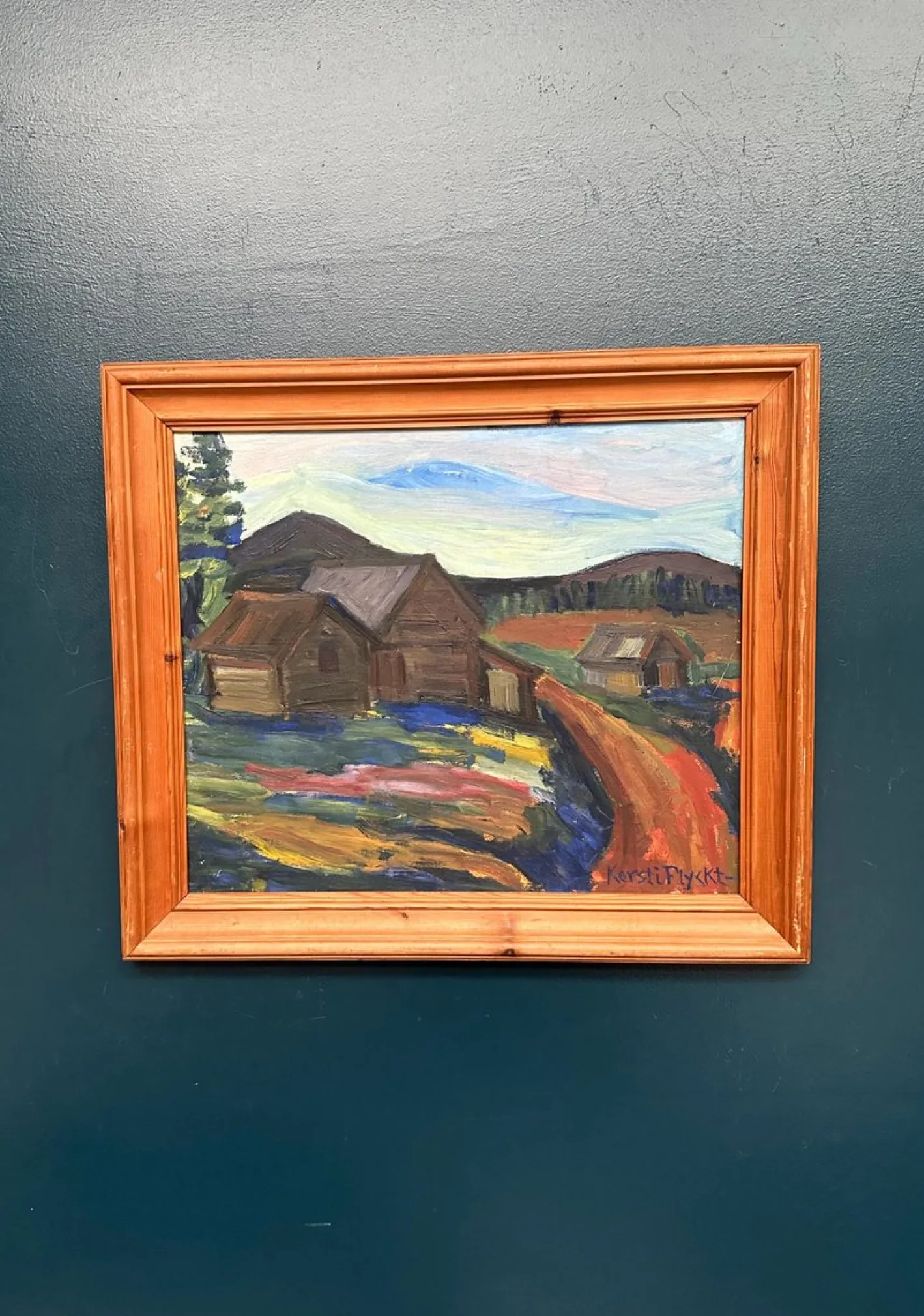 Kersti Flyck, Berglandschaft, 1960er, Öl auf Holz, gerahmt