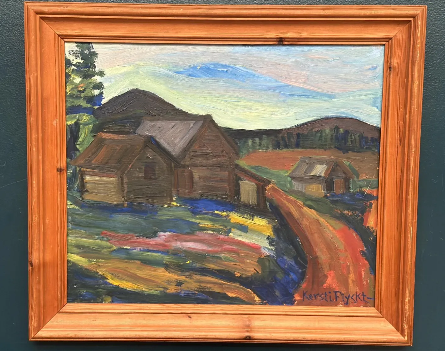 Kersti Flyck, Berglandschaft, 1960er, Öl auf Holz, gerahmt