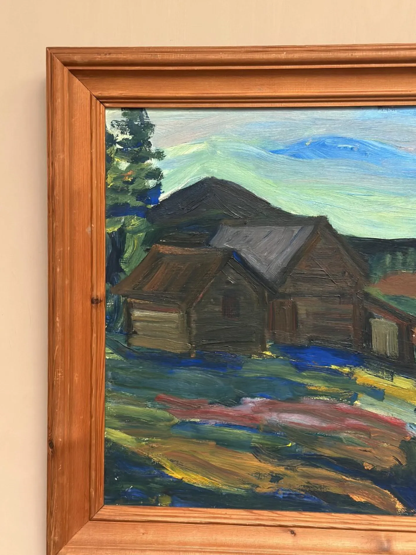 Kersti Flyck, Berglandschaft, 1960er, Öl auf Holz, gerahmt