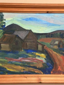 Kersti Flyck, Berglandschaft, 1960er, Öl auf Holz, gerahmt