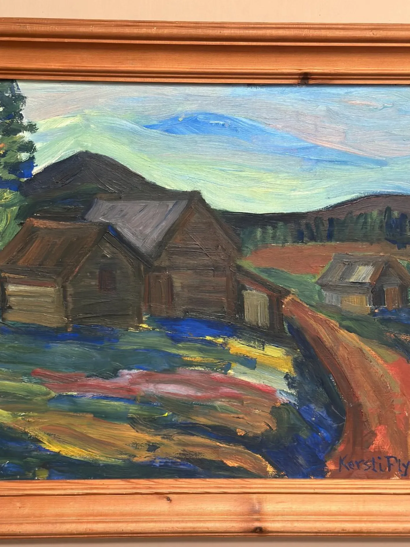 Kersti Flyck, Berglandschaft, 1960er, Öl auf Holz, gerahmt