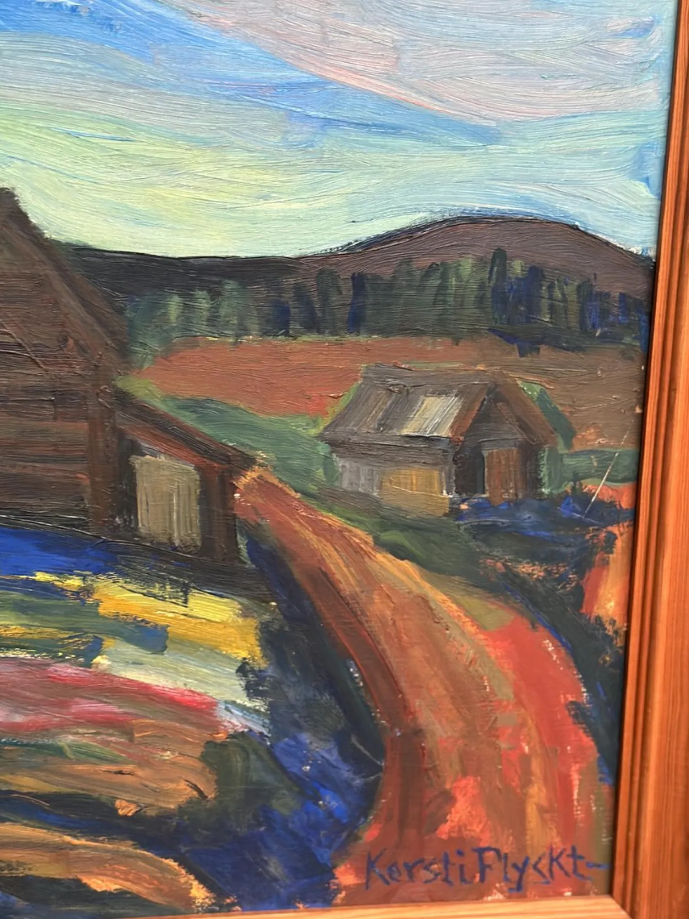 Kersti Flyck, Berglandschaft, 1960er, Öl auf Holz, gerahmt