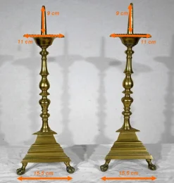 Kerzenständer aus vergoldeter Bronze, 19. Jh., 2er Set