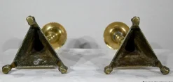 Kerzenständer aus vergoldeter Bronze, 19. Jh., 2er Set