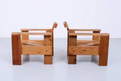 Kiefernholz Kinderstühle im Stil von Gerrit Rietveld, 1980er, 2er Set