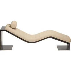 Kimani Bronze und Leder Tagesbett mit Kissen von Reda Amalou Design