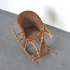 Kinder Rattan Schaukelstuhl / Pferd, 1950er