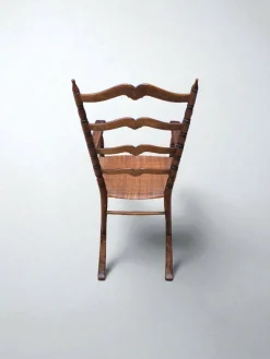 Kinder Schaukelstuhl aus Holz & Stroh, Italien, 1950er
