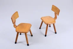 Kinderstühle aus Buchenholz von VD Woude, 1950er