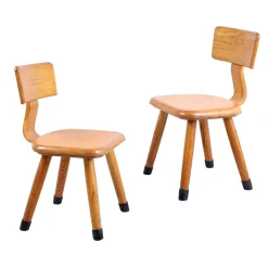 Kinderstühle aus Buchenholz von VD Woude, 1950er