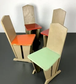 Kinderstühle im Stil von Koo, Niederlande, 1930er, 4er Set