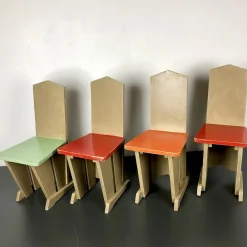 Kinderstühle im Stil von Koo, Niederlande, 1930er, 4er Set