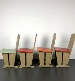 Kinderstühle im Stil von Koo, Niederlande, 1930er, 4er Set