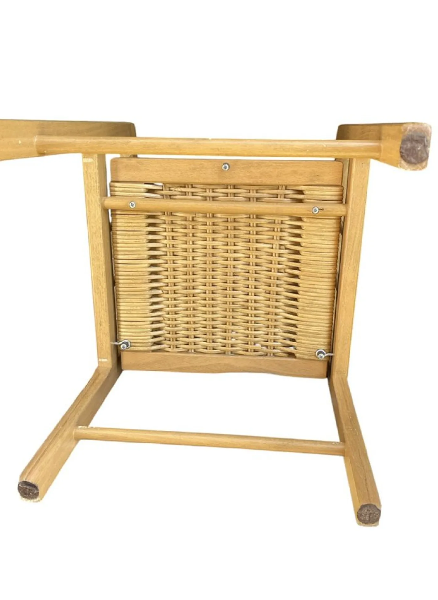 Kinderstuhl aus Holz & Korbgeflecht im skandinavischen Stil, 1970er