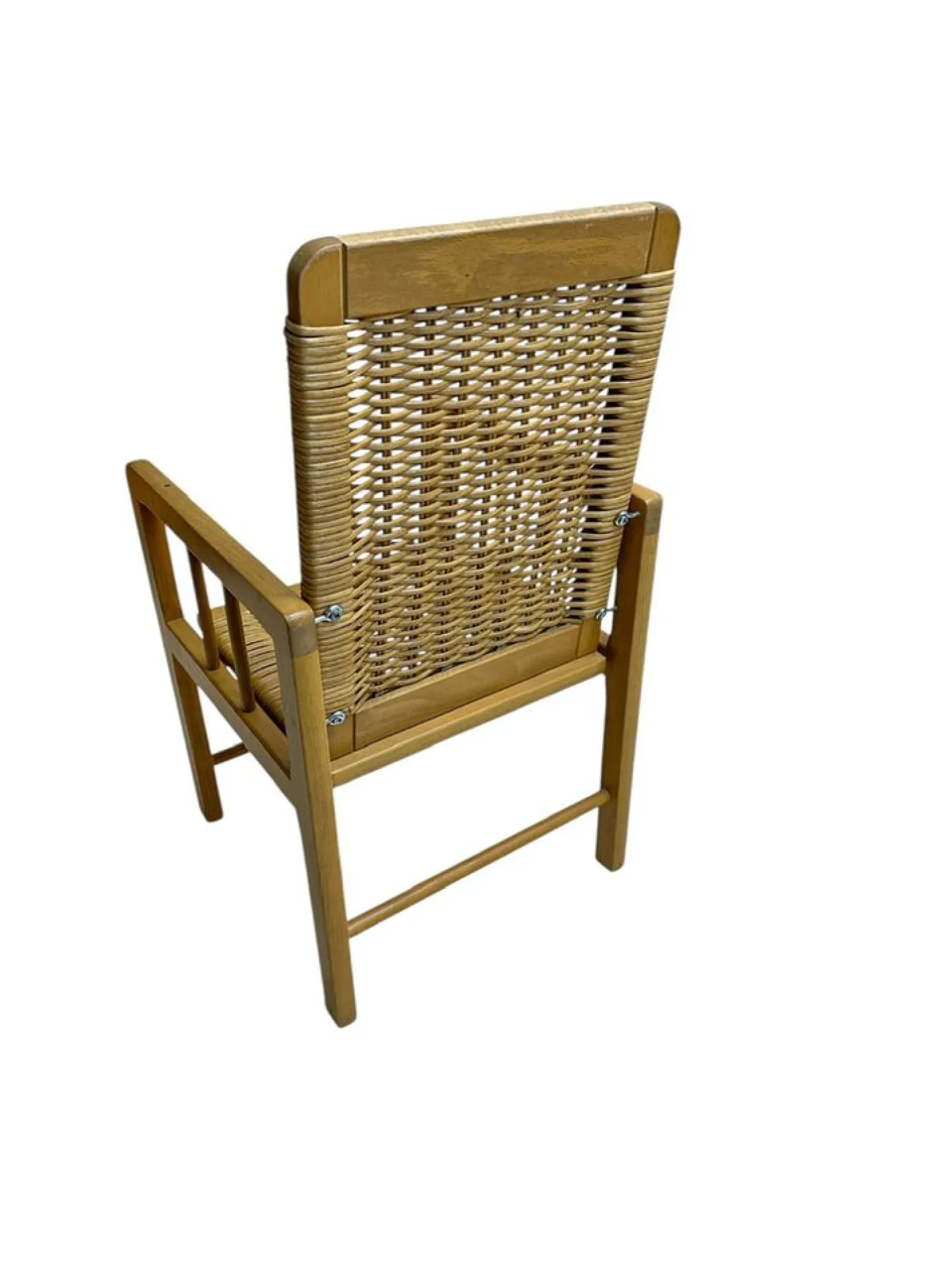 Kinderstuhl aus Holz & Korbgeflecht im skandinavischen Stil, 1970er