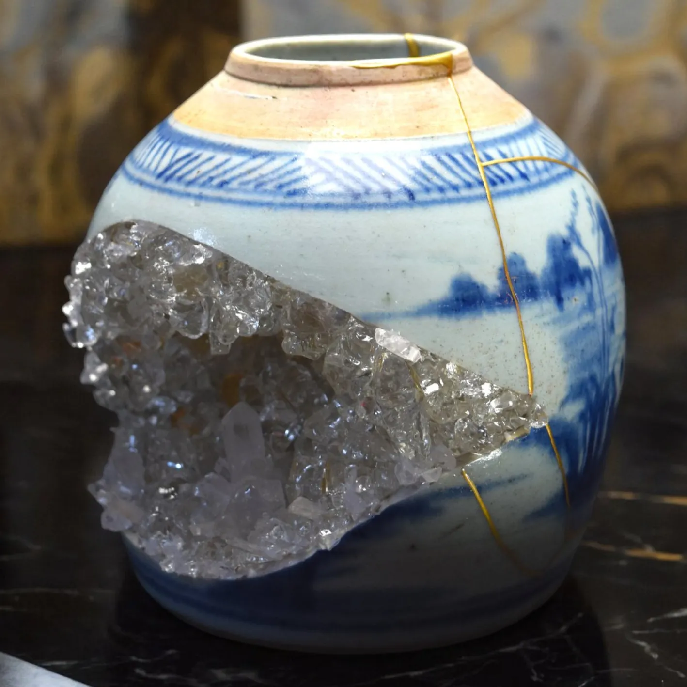 Kintsugi Geode Vase von Myriam Greff
