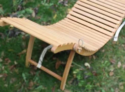 Klappbare Mid-Century Sonnenliegen aus Holz, 1970er, 2er Set