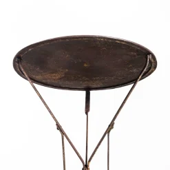 Klappbarer französischer Tisch aus Metall mit dreibeinigem Gestell, 1950er