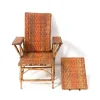 Klappbarer Jugendstil Klappstuhl oder Sessel aus Rattan, 1900er
