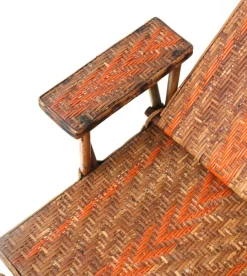 Klappbarer Jugendstil Klappstuhl oder Sessel aus Rattan, 1900er