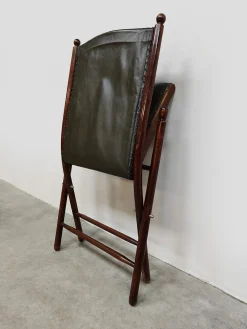 Klappbarer Vintage Ledersessel von Leren Klapstoel, 1950