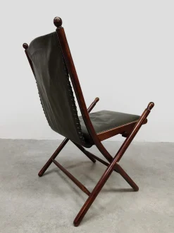 Klappbarer Vintage Ledersessel von Leren Klapstoel, 1950