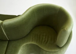 Kleeblatt Sofa aus grünem Prada Samt von Verner Panton für Verpan, Denmark, 2000er, 2er Set