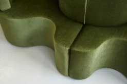 Kleeblatt Sofa aus grünem Prada Samt von Verner Panton für Verpan, Denmark, 2000er, 2er Set