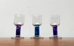 Kleine Deutsche Design Gläser von Regina Kaufmann für Glashagen Hütte, 4er Set