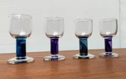Kleine Deutsche Design Gläser von Regina Kaufmann für Glashagen Hütte, 4er Set