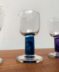 Kleine Deutsche Design Gläser von Regina Kaufmann für Glashagen Hütte, 4er Set
