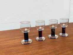 Kleine Deutsche Design Gläser von Regina Kaufmann für Glashagen Hütte, 4er Set