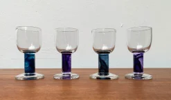 Kleine Deutsche Design Gläser von Regina Kaufmann für Glashagen Hütte, 4er Set