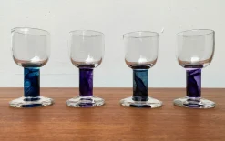 Kleine Deutsche Design Gläser von Regina Kaufmann für Glashagen Hütte, 4er Set
