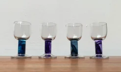 Kleine Deutsche Design Gläser von Regina Kaufmann für Glashagen Hütte, 4er Set