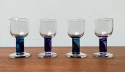 Kleine Deutsche Design Gläser von Regina Kaufmann für Glashagen Hütte, 4er Set