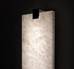 Kleine glänzende schwarze Kinkairo Wandlampe von Alabastro Italiano