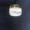 Kleine Hängelampe aus Kupfer von United Alabaster